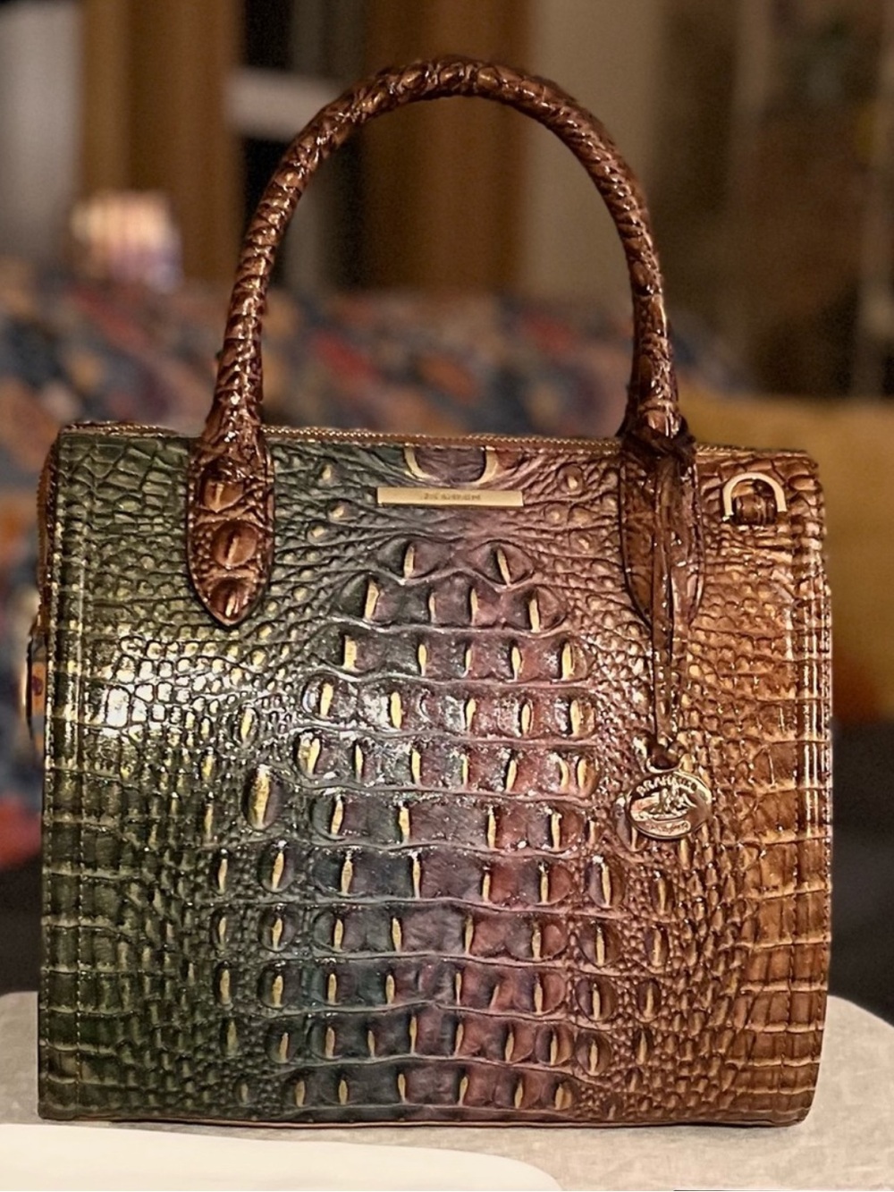 NEW Brahmin Small Caroline Satchel in Mystical Ombre Pecan Melbourne